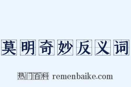 莫明奇妙反义词是什么意思的图片